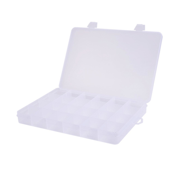 24 rum Plastæske Etui Smykker Perle Container Craft Organizer