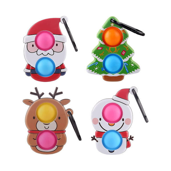 4-pakkauksen jouluinen Pop Mini -kuplapeli - avaimenperä