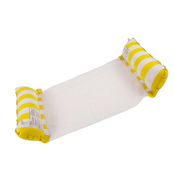 Uppblåsbar Vattenflytande Säng Multifunktionell Vuxen Poolhängmatta Flyt Lounge Säng Yellow White