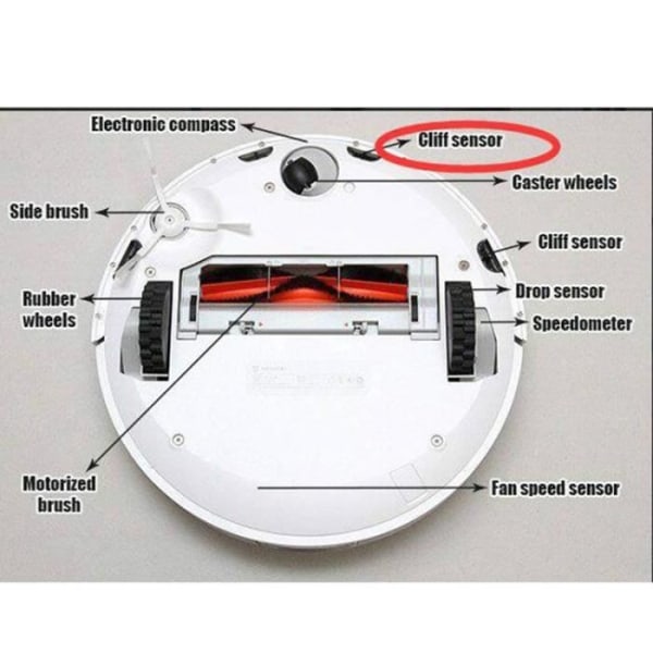 Høyre hjul Cliff Sensor Front Impact Komponent kompatibel for Xiaomi støvsuger 1. generasjon