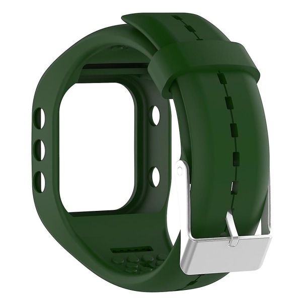 Justerbar sports silikone urrem håndledsbånd kompatibel med Polar A300 Smart Armbånd -HG Army Green