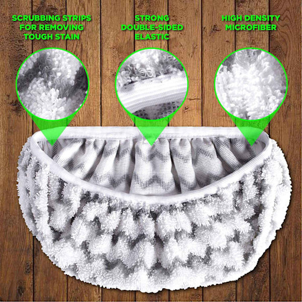 2 Pakning Mikrofiber Gjenbrukbare Moppeputer Kompatible med Sweeper Mopper Vaskbare Moppeputer for Våt og Tørr Bruk