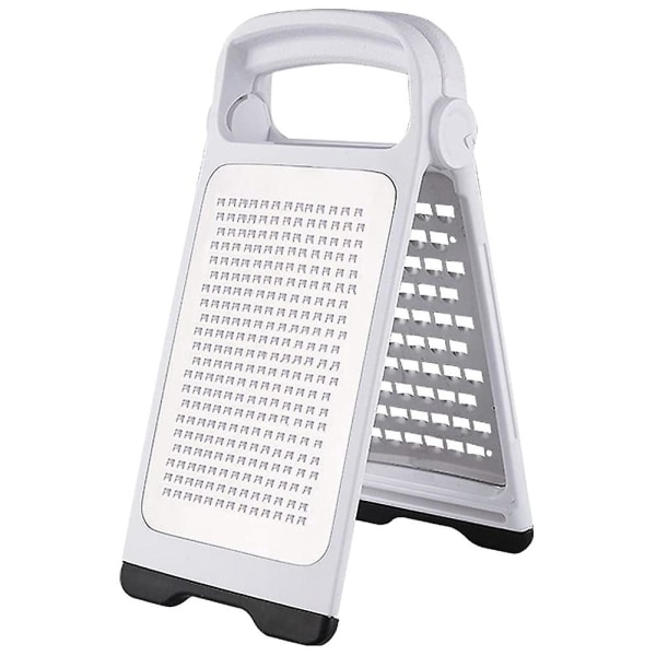 Foldable Cheese Graters, Detachable Handheld 2 Sided Ginger Shredder, Good Grip Cutting Board Tool White  silver