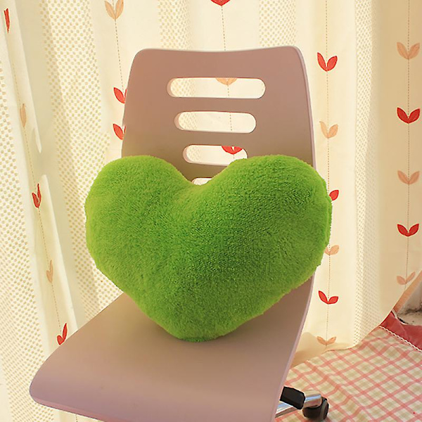 Hjerteformet Pude Plys Farveblokeret Rosa Grøn Rød Gul Kærlighedspude Sofa Dekoration Pude 46*32cm light green