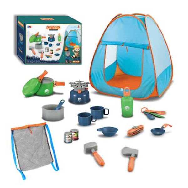 Børnecampingsæt med telt indendørs udendørs legetøj 21PCS
