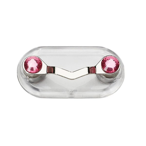 Magnetisk brilleholder Hold briller trygge Magnetiske brilleholdere ID-merke øretelefoner -ES Rose Red