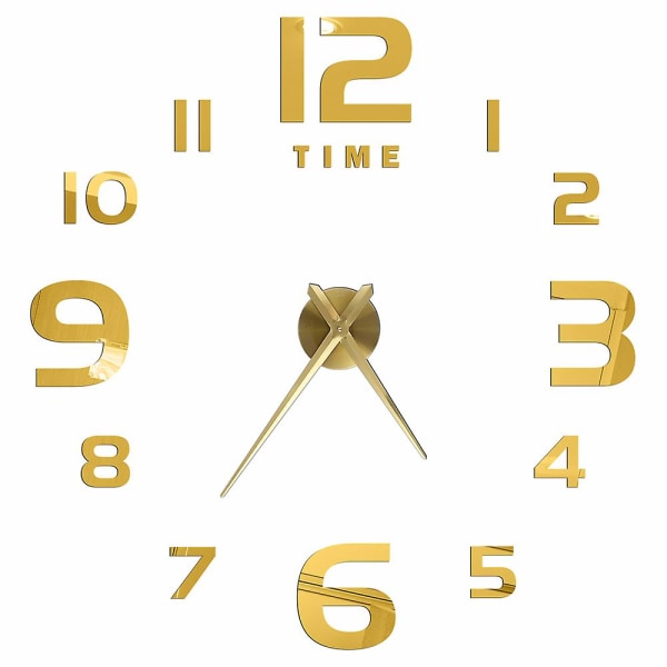 Roomalaiset Numerot Seinäkellot 3d DIY Peili Seinäkello Akryyli Tarra Muodikkaat Kvartsikellot Kello Koti Sisustus Reloj De Pared Gold E 47 inch (80-120cm)
