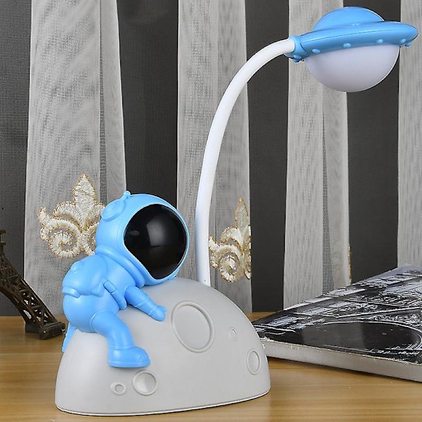 Bordlampe Dæmpbar Astronaut LED Natlampe Studie Øjenbeskyttelse Natlys Skrivebordsdekoration Gave Red