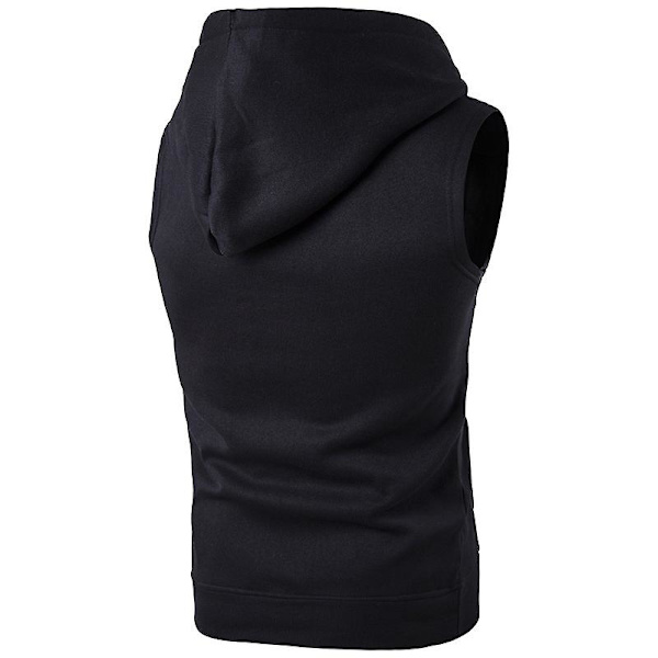 Herrarnas Ärmlös Huvtröja Tank Top Gym Sport Väst Black XL