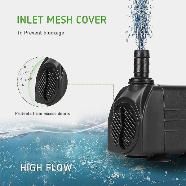 Nedsänkbar Pump, Vattenpump Med Fontänpump Med 1,5 Meter Strömledning EU Plug  45W