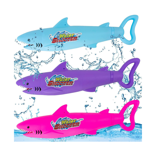 3-Pack tegneserie Shark Water Guns - Langdistanse vannsprutleker for alle aldre