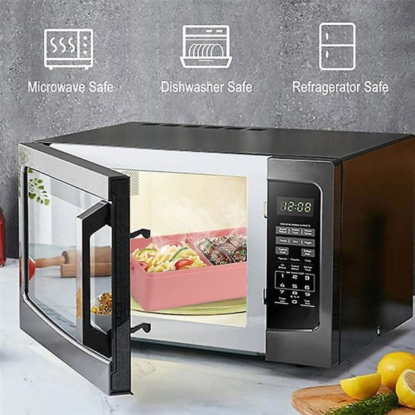 Bento Box-set, 1400 ml Bentolåda för Vuxna, 3 Fack, Matlåda för Matlagning