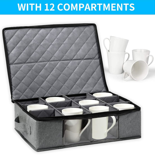 Mugg och kopp box, kaffemugg organizer tekopp behållare, glas mugg bröstet case med avdelare