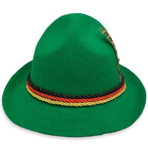 Saksalainen Oktoberfest Fedora Hat Miesten perinteinen baijerilainen cap, puku-vihreä