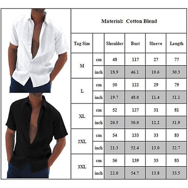 Herrar Sommar Casual Enfärgad Kortärmad Business Skjorta Black M