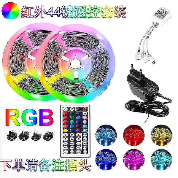 20m LED-lys Bluetooth Rgb-lys Led Tape-lys med 44-taster fjernbetjening Musiksynkronisering Farveskiftende Led Mood Strip Fule53 -ES 25M Full Set 5050 44Key IR plug