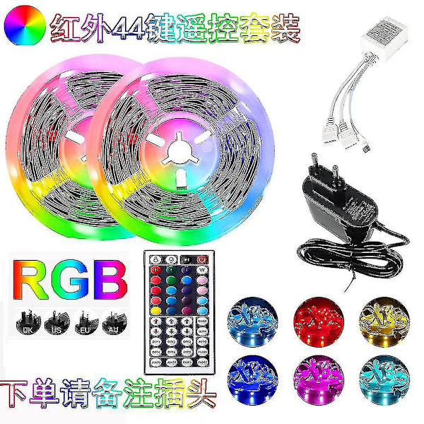 20m Led-lys Bluetooth Rgb-lys Led Tape-lys med 44-taster fjernkontroll musikksynkronisering Fargeskiftende Led Mood Strip Fule53 -ES 25M Full Set 5050 44Key IR plug
