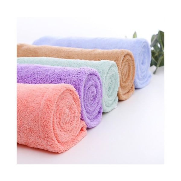 4-pak mikrofiber hår turban wrap tørrehåndklæde, 10 x 25 i -pink+blå+lilla+khaki