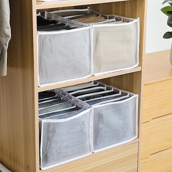 2 stk Klær Organisering Oppbevaringsboks Sammenleggbar Undertøy Organisering Oppbevaringsdeler Skuff Organisering Jeans Garderobe Organiser Gray 11 Grids