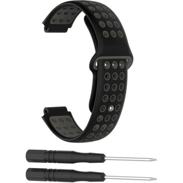 Silikoni watch ranneke Garmin Forerunner 220 230 235 630 620 735 645 Approach S20 S60 GPS- watch(harmaa+musta)