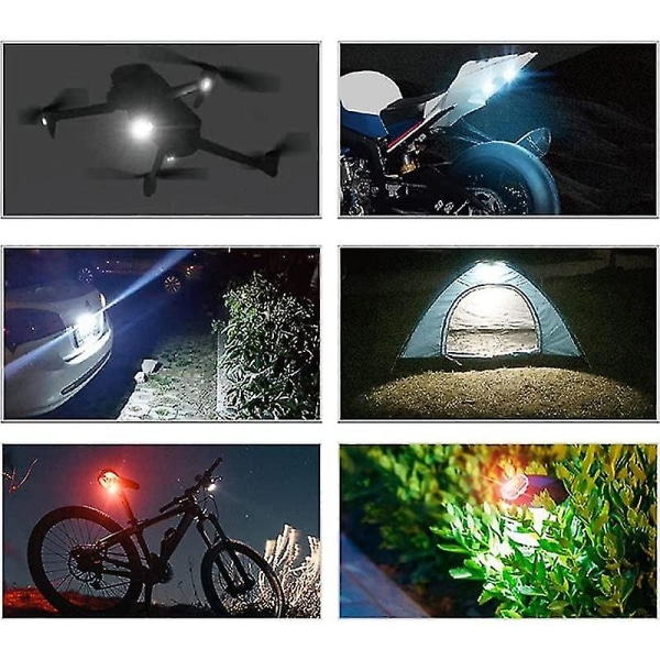 Høy lysstyrke Trådløst Led Strobe-lys, 7 farger Led Strobe-lys Oppladbare lys, anti-kollisjonslys Nødvarsellys for motorsykkel 1 light -1 remote control