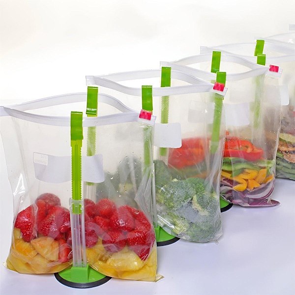 8 st Kökskasshållare Ställ Plastförvaringsställ Matförvaringspåse Organizer