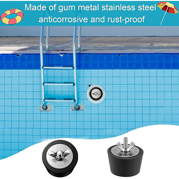 2 stk vinterpropper til poolindløbsdyser, 25mm/32mm/38mm/51mm/63mm rustfrit stål vinterpropper til pool 32mm