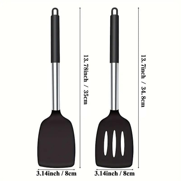 2 stk. Silikone Køkkenredskaber Stegespade Køkkenværktøj Non-stick Kogegrej