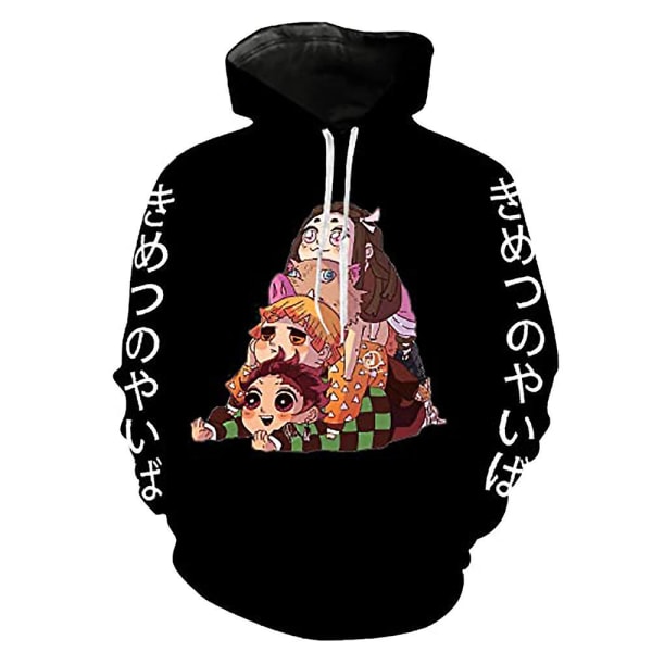 Voksne Demon Slayer Anime Hoodie Tops Casual Hooded Pullover Sweatshirt Gave A S