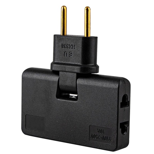 Rotate Eu Plug Converter 3 In 1 Roterbar Outlet Extender 180 graders forlængerstik Mini Outlet Ada -HG