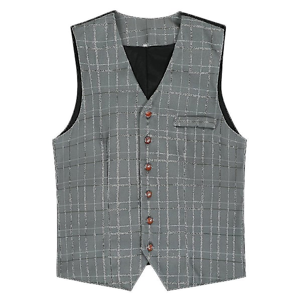 Herrar V-ringad Väst #calu Gray 2XL