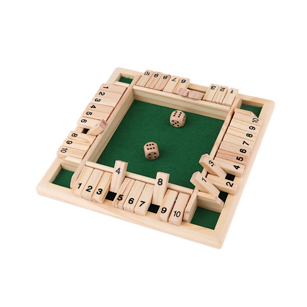 Träspel Shut The Box - Röd, för barn & vuxna