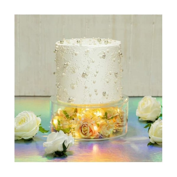 Klare akryl kageholdere, udfyldelig kageboks, rund kageudstillingsboks med låg, dekorativ centerpie Transparent