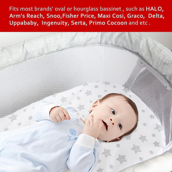 Lakanat 2 kpl, sopivat Halo Bassinet universal sänkyyn