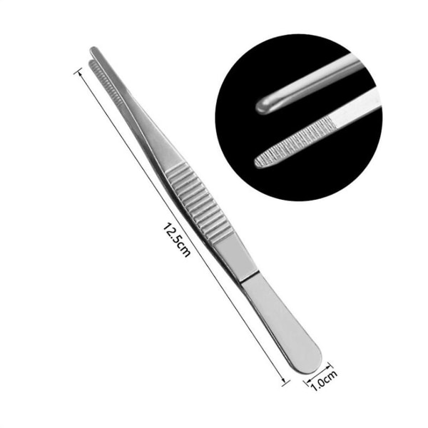 12,5/14/16/18 cm Ruostumattomasta Teräksestä Valmistetut Pinsetit Puutarhan Ja Keittiön Työkalut Kaarevat Pihdit 14cm elbow