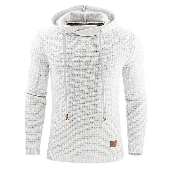 Mænds Topper Langærmet Hættetrøje Casual Trøje Hættetrøjer White M