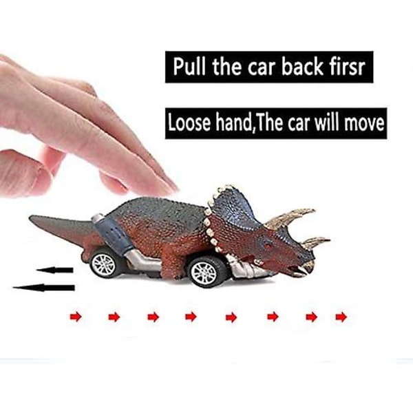 Dinosaurie Leksaksbil, Pojk Leksaker Ålder 3 Till 12 Leksak Dinosaurie 5.3 Tum Leksaker För 3,4,5,6,7,8,9,10,11,12 År Gamla Pojkar Fullformig Dino Bil Leksak, 6 Pack -ES