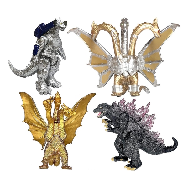 4-pack Godzilla Action Figures - Liikkuvat nivelet, Heisei, Mecha, Ghidorah setti