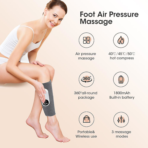Ny benmassager med varmekompression Blodcirkumulation Elektrisk lufttryk lægmassager Muskelafslapning Ben Pressoterapi 2pcs