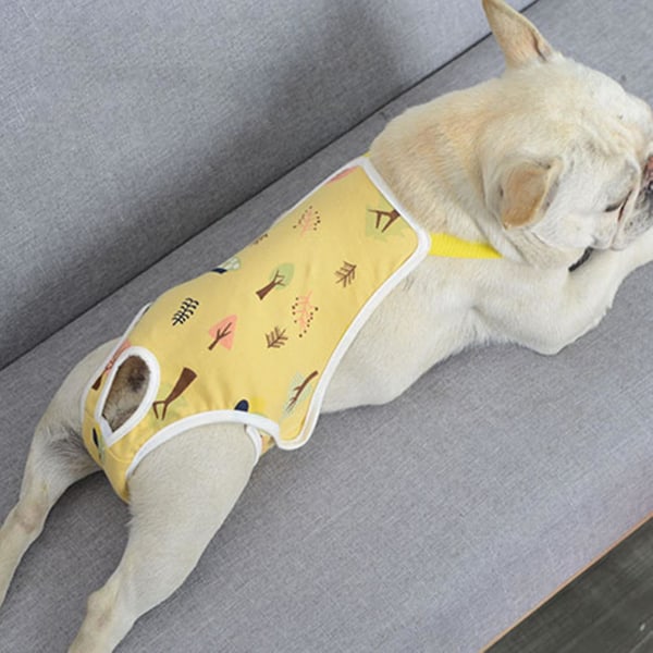 Husdjurshygienbyxor Justerbart band Menstruationsshorts Tvättbar hundblöja Husdjursfysiologiska byxor för inomhusbruk Yellow M