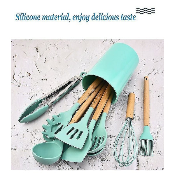 Kökskärl i silikon 12 delar set nonstick spatel Spade Skedhandtag set Bpa Free Kitche -ES Purple