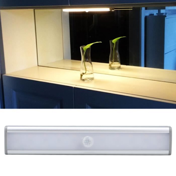 YIC Skab Lampe/Induktionslys USB Opladning LED Nattelys Bærbar Magnet Pasta Ledningsfri til Gang Soveværelse (Grå)