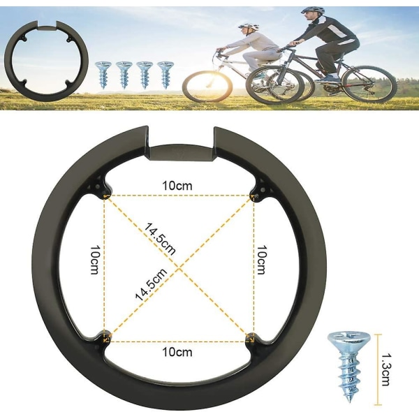 Kedjeskydd för cykel, Kedjeskydd med 4 skruvar Plast Kedjeskydd för vev Mtb Kedjeskydd Vevskydd för 42t och 44t cykel Mtb R