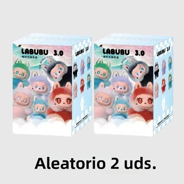 Labubu V3 The Monsters Big Into Energy-serien Vinyl Plysvedhæng Blind Box Face Doll Actionfigur Nøglering Gave Random 2 pcs