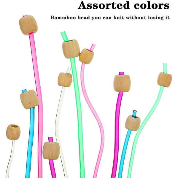 23 deler tunisiske heklenåler sett med perlekarbonisert bambuskrok KL Multicolor