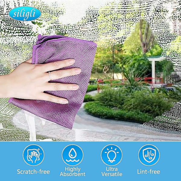 8-pack Nano Streak Free Miracle rengöringsdukar, 30cm X 40cm Återanvändbara Nano Easy Clean trasa Nanoscale rengöringsdukar Nano rengöringsdukar