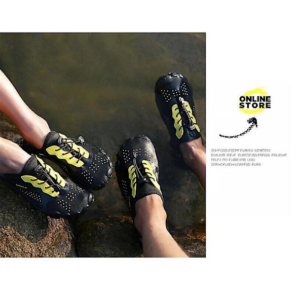 Snabbtorka barfota Sweakers Dam Herr Strandsim Vattenskor Halkfri Yoga Vandring Surfing Aqua Skor Unisex 1817 1817 Black EU45