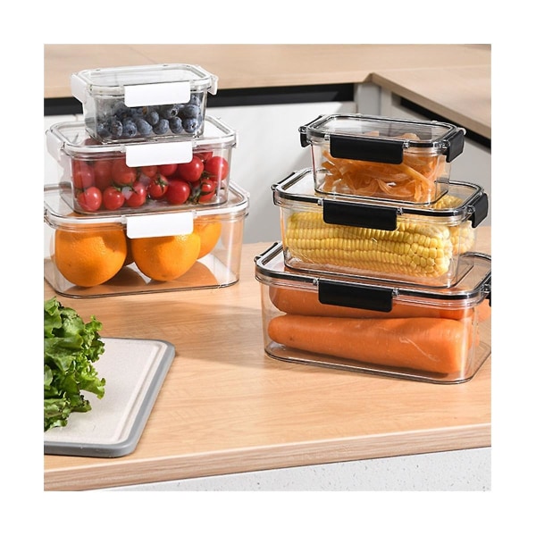 Køleskab Fødevareopbevaringsbeholdere med gennemsigtig plastforseglingstank Separat grøntsagsfrugt Bo