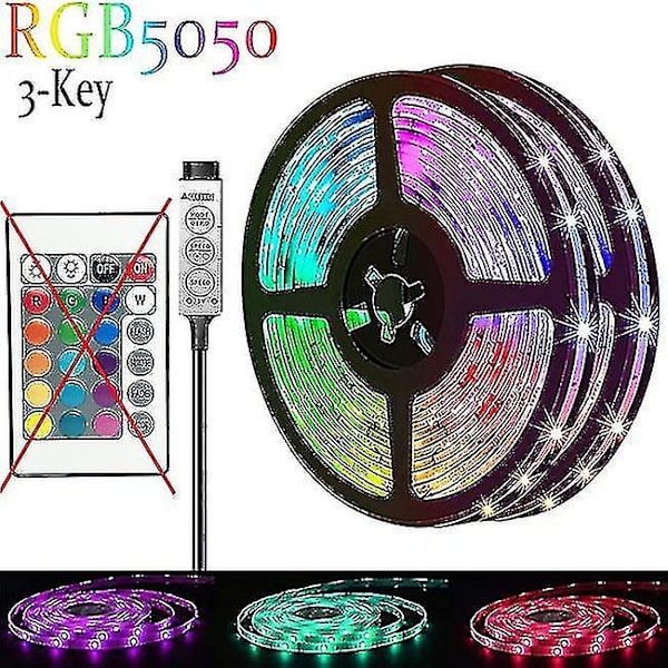 20m Led-lys Bluetooth Rgb-lys Led Tape-lys med 44-taster fjernkontroll musikksynkronisering Fargeskiftende Led Mood Strip Fule53 -ES 2M Full Set 5050 3Key USB