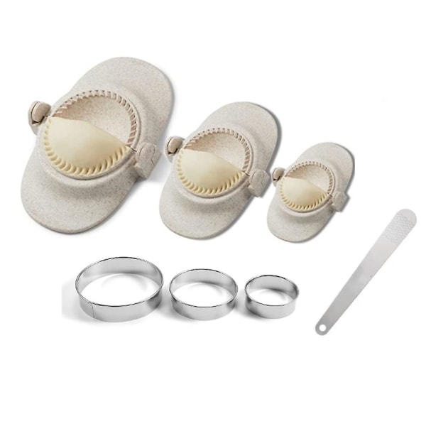 Dumpling Maker, Empanadas Press Form Maker Set Med Degskärare, Dumpling Form Set Och Cutter För P Creamywhite